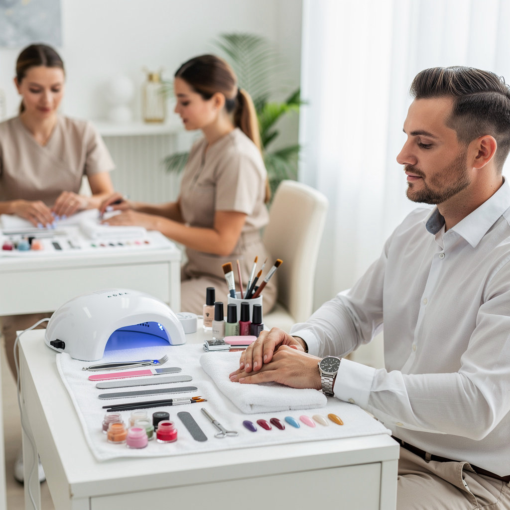 Magic Nails & Spa technician creating custom nail art designs with precision tools in Santa Barbara
