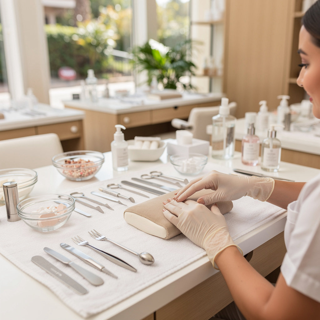Magic Nails & Spa clean, organized workstation representing our commitment to hygiene and professional nail care services